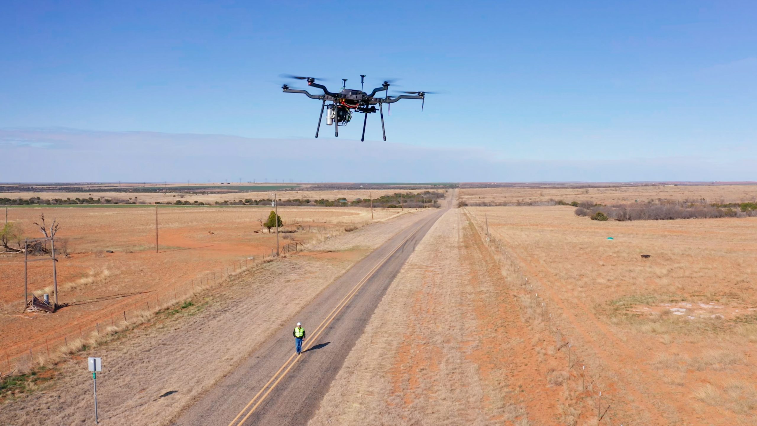 Valmont 77 mile project. A 77 mile drone flight from Childreess, TX to Paducah, TX to commemorate Valmont's 77 year anniversary.