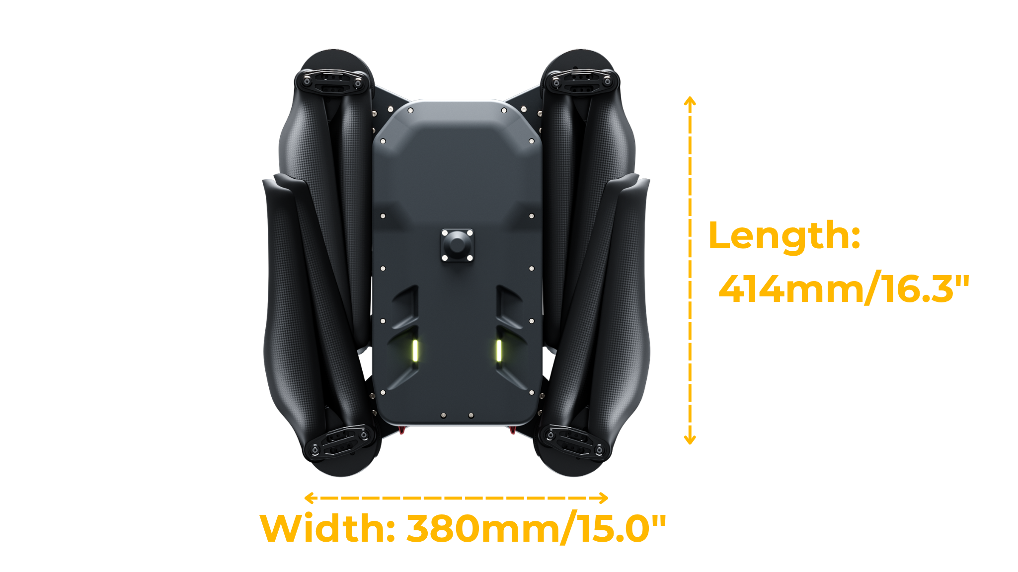 H4C Quad Top View - Width and Footprint
