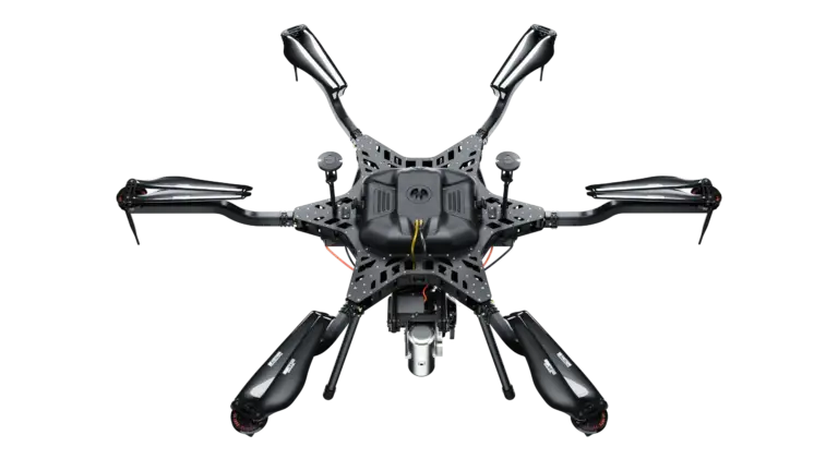 Harris Aerial Carrier H6 Hybrid EFI heavy-lift drone, studio render on black